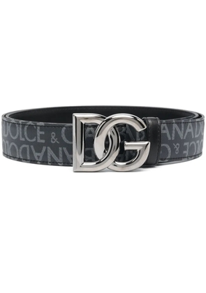 Dolce & Gabbana logo-buckle leather belt - Black