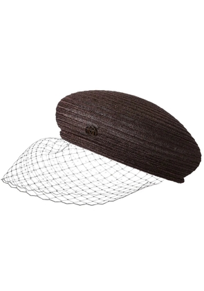 Maison Michel New Bonnie veil beret - Brown