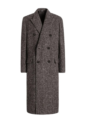 Dolce & Gabbana herringbone double-breasted coat - Black