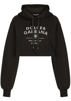 Dolce & Gabbana logo-print cotton-blend hoodie - Black