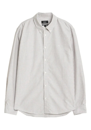 A.P.C. striped button-down shirt - Red