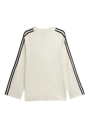 Y-3 stripe-detail long-sleeve T-shirt - White
