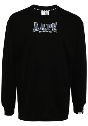 AAPE BY *A BATHING APE® logo-print long-sleeved T-shirt - Black