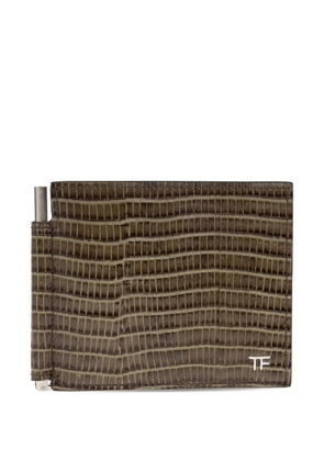TOM FORD crocodile-effect leather cardholder - Green