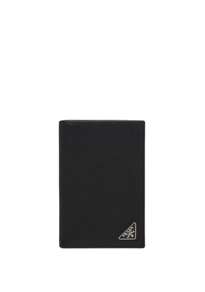 Prada logo-appliqué passport holder - Black