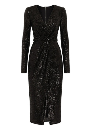 Dolce & Gabbana sequin-embellished V-neck minidress - Black