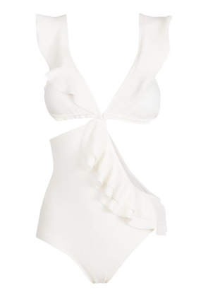 Clube Bossa ruffled cut-out swimsuit - White