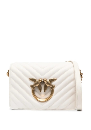 PINKO Love Birds-buckle crossbody bag - White