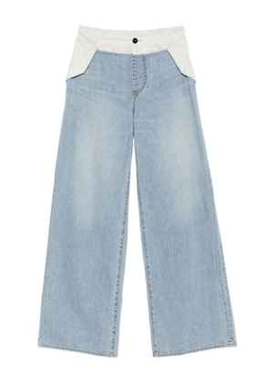 sacai panelled cotton jeans - Blue