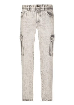 Dolce & Gabbana logo-plaque cargo jeans - Grey