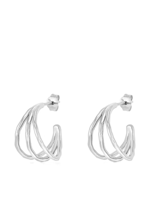 DOWER AND HALL small Triple Row Waterfall hoop earrings - Silver