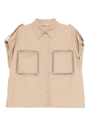 Elie Saab trim-embellished poplin shirt - Neutrals