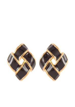 Susan Caplan Vintage 1990s enamel-detailed stud earrings - Black