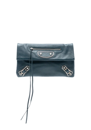 Balenciaga Pre-Owned 2014 Chevre Motocross Classic Metallic Edge Envelope clutch bag - Blue