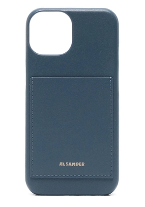 Jil Sander logo-stamp leather iPhone 13 PRO case - Blue