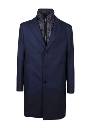 Fay layered buttoned coat - Blue