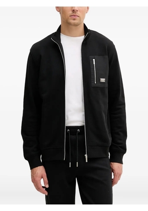 Karl Lagerfeld logo-plaque zip-up sweatshirt - Black