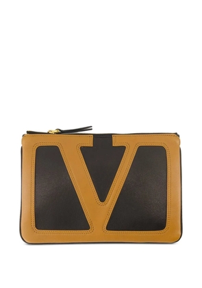 Valentino Garavani Viva Superstar VLogo leather pochette - Brown