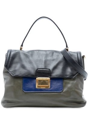 Miu Miu Pre-Owned 2010-2025 Tricolor Vitello Soft Flap Handbag satchel - Brown