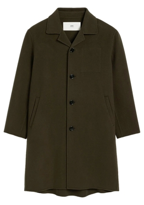 AMI Paris single-breasted felted coat - Brown