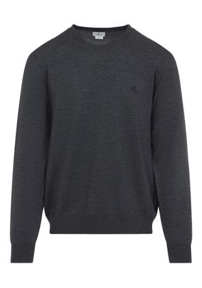 ETRO Pegasus-embroidered crew-neck sweater - Grey