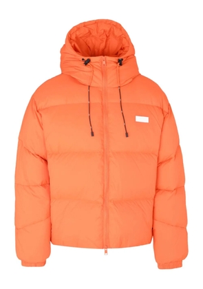MSGM logo-plaque puffer jacket - Orange