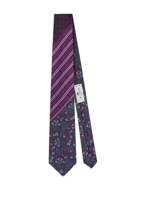 ETRO paisley striped silk tie - Purple
