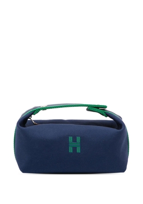 Hermès Pre-Owned 2021-2025 Small Toile Bride A Brac Case vanity bag - Blue
