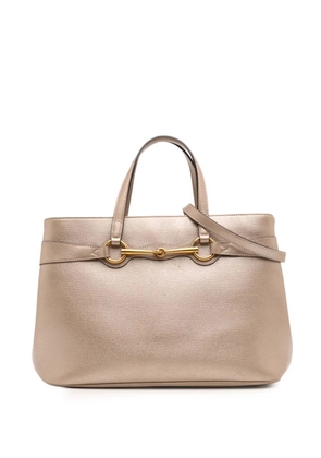 Gucci Pre-Owned 2016-2025 Leather Bright Bit satchel - Gold