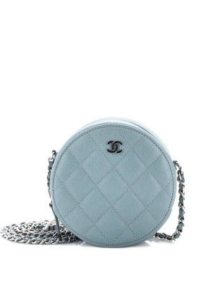 CHANEL Pre-Owned Round Clutch with Chain Quilted Caviar Mini crossbody bag - Blue