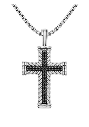David Yurman sterling silver Chevron Cross diamond pendant (41.7mm)