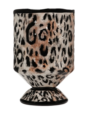 Dolce & Gabbana medium Outdoor leopard-print vase (58cm x 37cm) - Brown