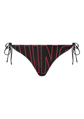 Moschino logo-print side-tie bikini bottoms - Black