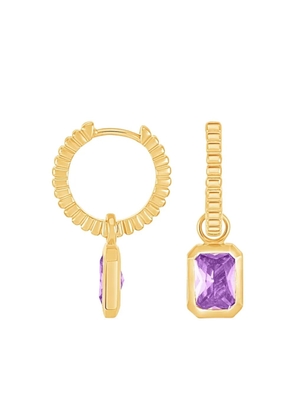 DOWER AND HALL Humbug amethyst hoop earrings - Gold