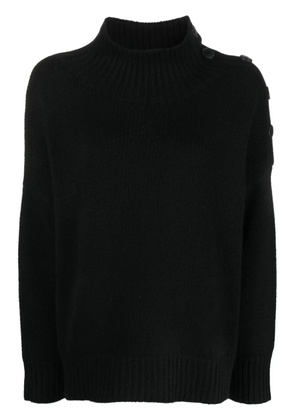 Yves Salomon button-detail knitted jumper - Black