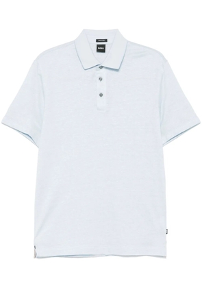 BOSS mélange-effect polo shirt - Blue