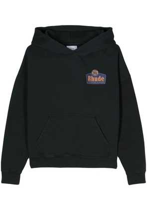 RHUDE logo-print cotton hoodie - Black
