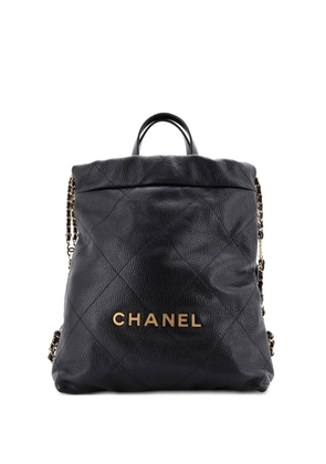 CHANEL Pre-Owned 22 Chain Quilted Calfskin Medium backpack - Black