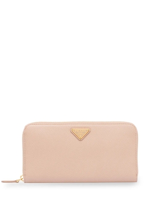 Prada Saffiano leather logo plaque wallet - Pink