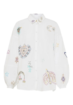 Camilla balloon-sleeve blouse - White