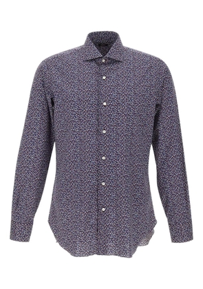 Barba micro-pattern shirt - Blue