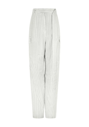 Ferragamo pinstripe cargo trousers - White