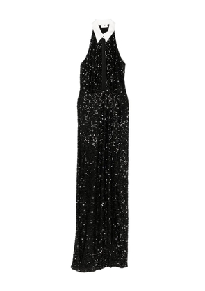 Elisabetta Franchi halterneck sequin dress - Black