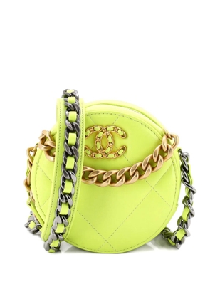 CHANEL Pre-Owned 19 Round with Chain Quilted Leather clutch bag - Yellow