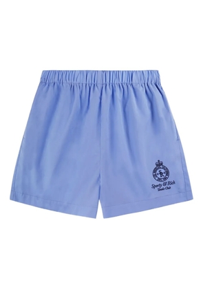 Sporty & Rich Crown Tennis embroidered-logo shorts - Blue