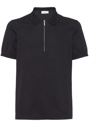 Ferragamo logo-embroidered cotton polo shirt - Black