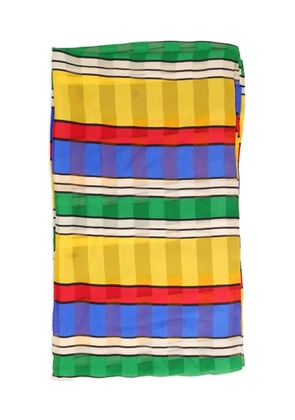 Vintage striped silk scarf - Blue