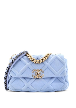CHANEL Pre-Owned 19 Flap Bag Quilted Jersey Medium crossbody bag - Blue