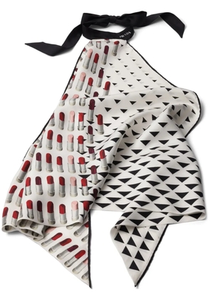 Prada printed silk top - White