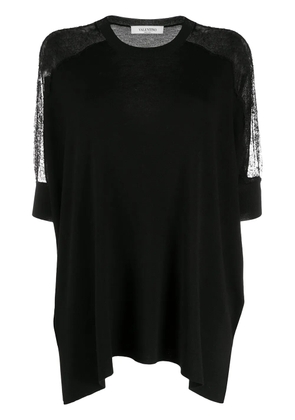 Valentino Garavani lace panel detail knitted top - Black